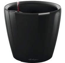 Zwarte plantenpot met waterniveau-indicator