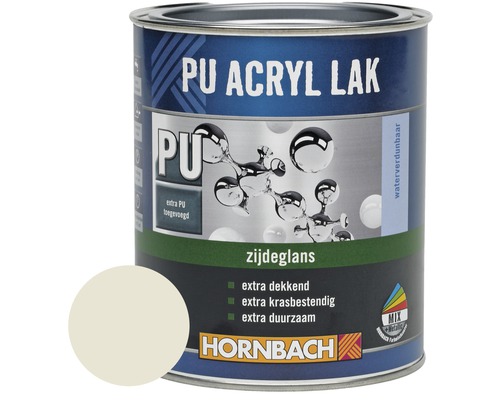 HORNBACH PU Acryl lak zijdeglans grijswit 750 ml PU Acryllak blik