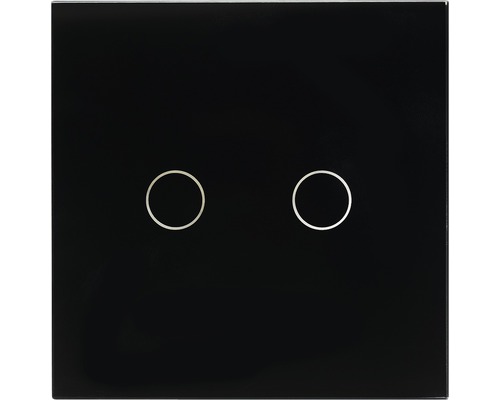 Zwarte lichtschakelaar met twee schakelaars