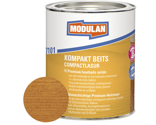 MODULAN 7101 Kompakt beits zijdeglans grenen 750 ml Blik compact beits compactlasur van Modulan
