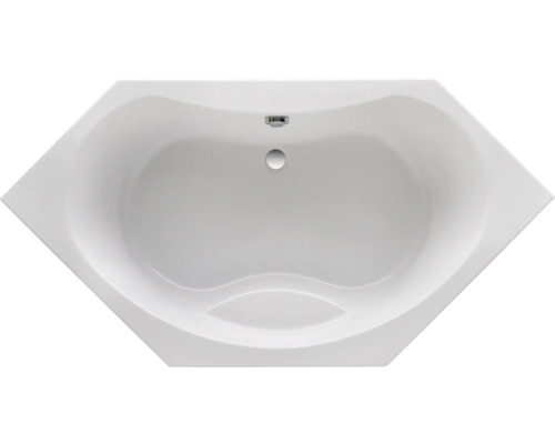 Hoekbad van acryl, bovenaanzicht