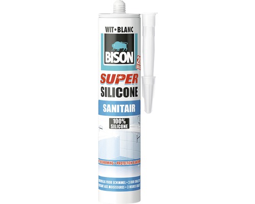 BISON Sanitair siliconenkit super wit 300 ml BISON Sanitair siliconenkit super wit 300 ml