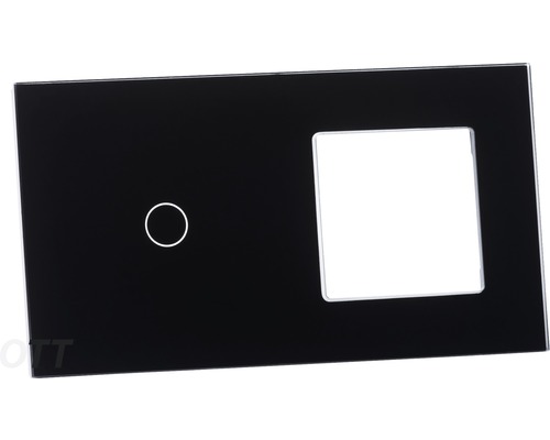 Schakelaar afdekplaat van glas met sensor en uitsparing