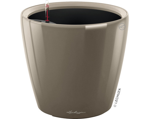 LECHUZA All-in-One Set Bloempot Premium Classico Kunststof bruin Ø 50 cm H 47 cm Lechuza plantenbak met irrigatiesysteem