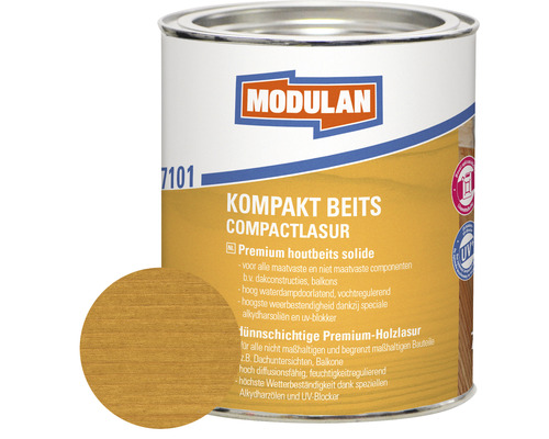 MODULAN 7101 Kompakt beits zijdeglans eiken 750 ml Modulan Kompakt Beits Compactlasur houtlakblik