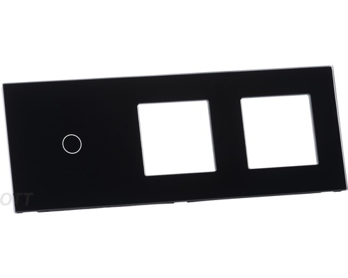Zwarte dubbele frameafdekking met een schakelaarveld