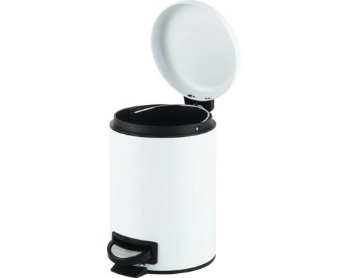 Witte pedaalemmer met open deksel