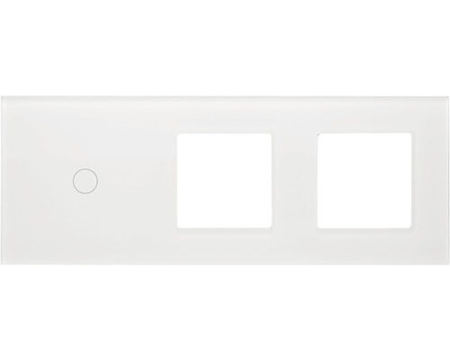 ONE TWO TOUCH Bedieningspaneel glas combinatie 2x afdekraam/1x touch enkel wit Frame voor schakelaars en knoppen met twee uitsparingen