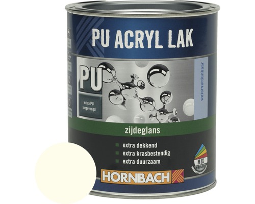 HORNBACH PU Acryl lak zijdeglans ral 9010 wit 750 ml