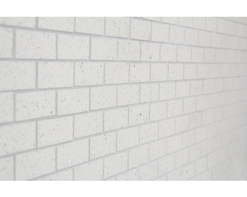 Close-up van een muur met witte gevelstenen