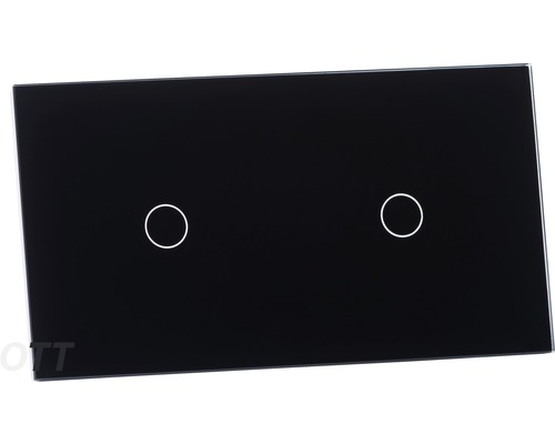 Zwarte dubbele lichtschakelaar met aanraaksensor