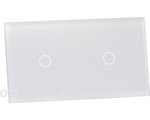 Dubbele glazen schakelaar voor wandmontage