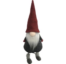 Decoratief figuur kerstkabouter met baard en muts