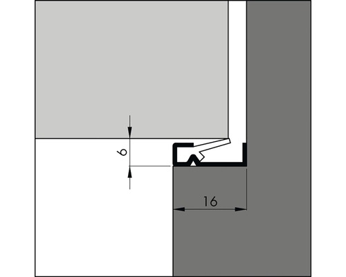 Installatievoorbeeld van een meubelprofiel met afmetingen
