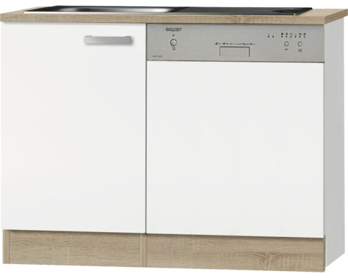 OPTIFIT Spoelbak incl. aanrecht voor half geïntegreerde vaatwasmachine Zamora214 wit 110x60x84,8 cm