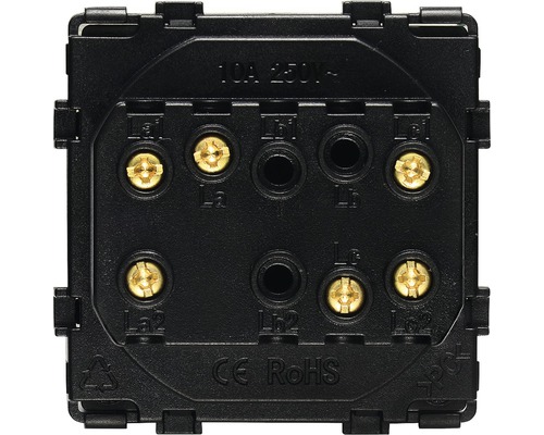 Achterkant van een schakelaar met aansluitingen