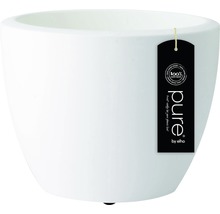 Witte kunststof plantenpot met Elho Pure label