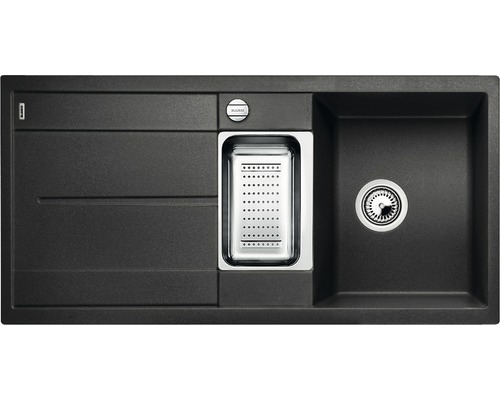 BLANCO Spoelbak Metra 6 S antraciet 50x100 cm Spoelbak met afdruiprek, zeefmand en afvoer