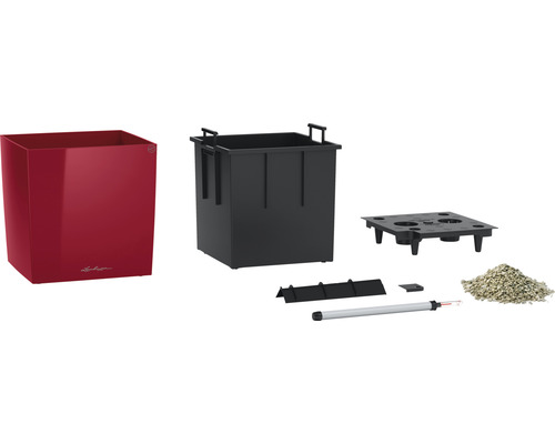 Complete Lechuza plantenbak set met plantenbak, inzet, irrigatieset en plantengranulaat