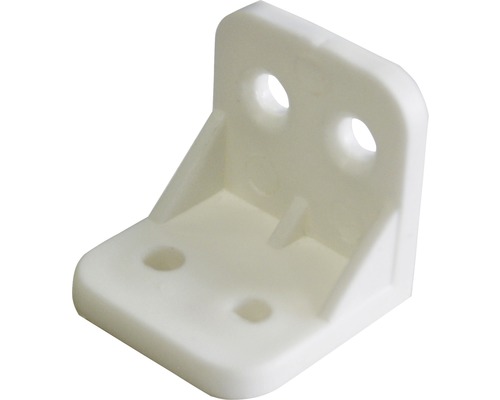 HETTICH Stoelhoek 30x30x30 mm wit, 25 stuks Kunststof hoekstuk met gaten