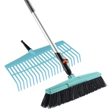 Gardena veegbezem en hark met steel