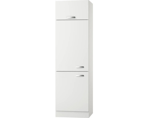 OPTIFIT Koelombouwkast tbv 88 cm inbouwkoelkast Lagos286 wit 60x57,1x206,8 cm Witte keukenhoge kast met drie deuren en handgrepen