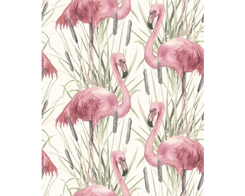 SELECTION Vliesbehang 811001 Miami Dreams flamingo's roze Behang met flamingo- en rietmotief