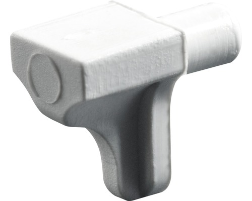 HETTICH Plankdrager met tap, kunststof wit 5 mm, 200 stuks Enkele, witte plankdrager van kunststof
