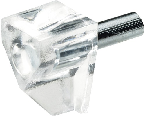 HETTICH Plankdrager, kunststof transparant 4 mm, 100 stuks Kunststof plankdrager met stift