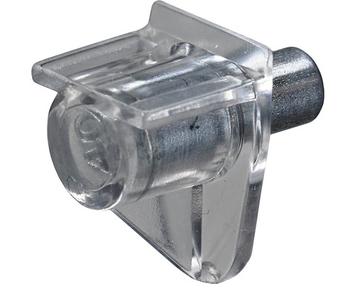 HETTICH Plankdrager, kunststof transparant 5 mm, 100 stuks Legborddrager van kunststof en metaal