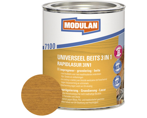 MODULAN 7100 Universeel beits 3-in-1 mat lariks 750 ml