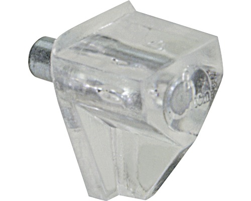 HETTICH Plankdrager, kunststof transparant 6 mm, 100 stuks Legborddrager van kunststof en metaal