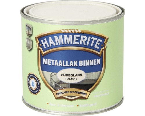 HAMMERITE Metaallak binnen zijdeglans wit RAL 9010 500 ml-0