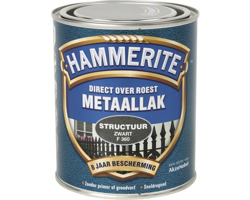 HAMMERITE Metaallak structuur zwart F360 750 ml