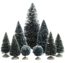 Decoratieve miniatuur kerstbomen met sneeuweffect, verschillende maten
