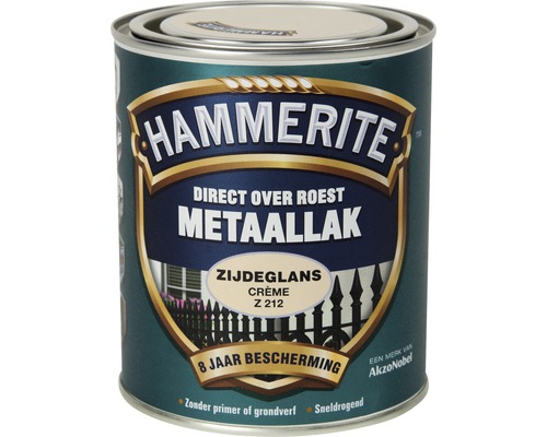 HAMMERITE Metaallak zijdeglans crème Z212 750 ml Hammerite metaallak, direct over roest, zijdeglans, 8 jaar bescherming