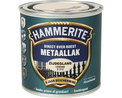 HAMMERITE Metaallak zijdeglans crème Z212 250 ml Hammerite metaallak blik met roestbescherming