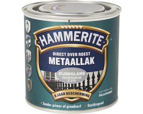 HAMMERITE Metaallak zijdeglans zilvergrijs Z215 250 ml Hammerite metaallak, zijdeglans, Z 215