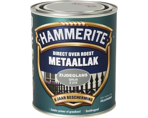 HAMMERITE Metaallak zijdeglans grijs Z218 750 ml Hammerite metaallak, zijdeglans, direct over roest