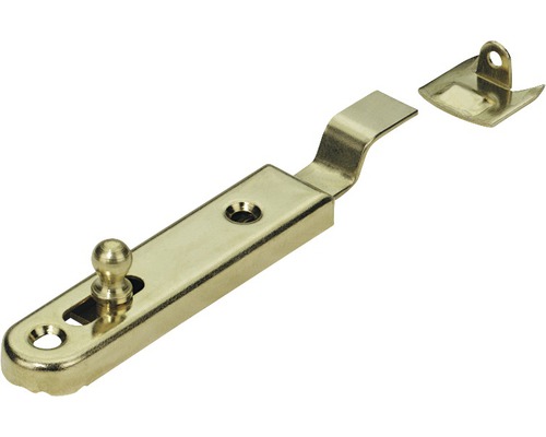HETTICH Meubelgrendel gebogen, vermessingd 16 x 70 mm, 10 stuks Metalen deurvanger met tegenstuk