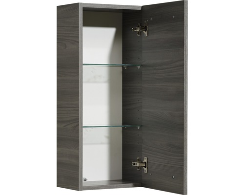 Geopende spiegelkast met twee glazen planken