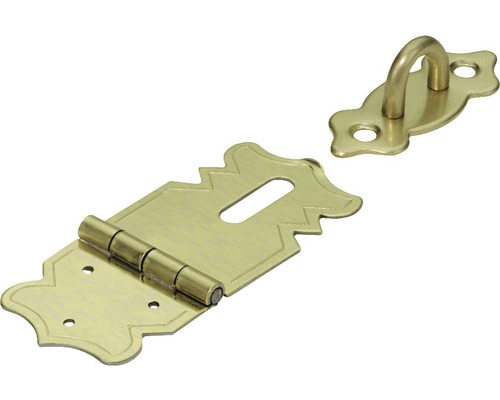 HETTICH Kistoverval, vermessingd, 20 x 47 mm, 10 stuks Overval met oog voor het beveiligen van deuren en poorten