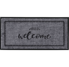 Deurmat met de tekst ''Hello welcome'' en bladmotief.