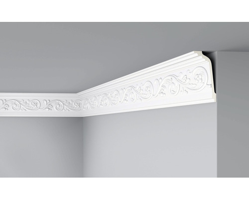 DECOFLAIR Sierlijst plafond F18 15x7x200 cm Kamerweergave met stucwerk profiellijst aan het plafond
