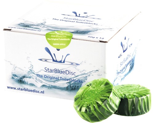 Verpakking StarBlueDisc toiletblokken, geur Groene Appel