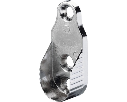 HETTICH Kastroededrager 15x30 mm vernikkeld, 50 stuks Kledingroedehouder van metaal voor het bevestigen van kledingroedes