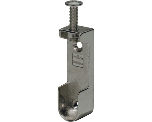 HETTICH Kastroededrager lang 15x30 mm vernikkeld, 25 stuks Metalen kledingroedehouder met schroef