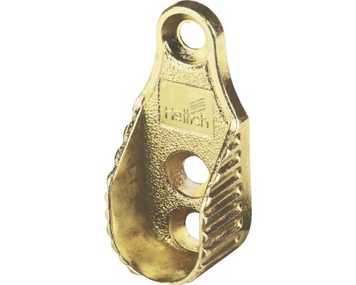 HETTICH Kastroededrager 15x30 mm vermessingd, 50 stuks Metalen buisbeugel met twee bevestigingsgaten en een opening voor het plaatsen van een buis.