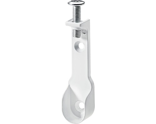 HETTICH Kastroededrager lang 15x30 mm wit, 25 stuks Gordijnroedehouder met schroef