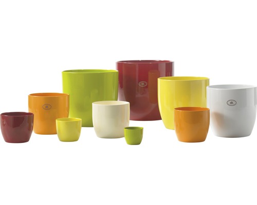 Keramische bloempotten in verschillende kleuren en maten